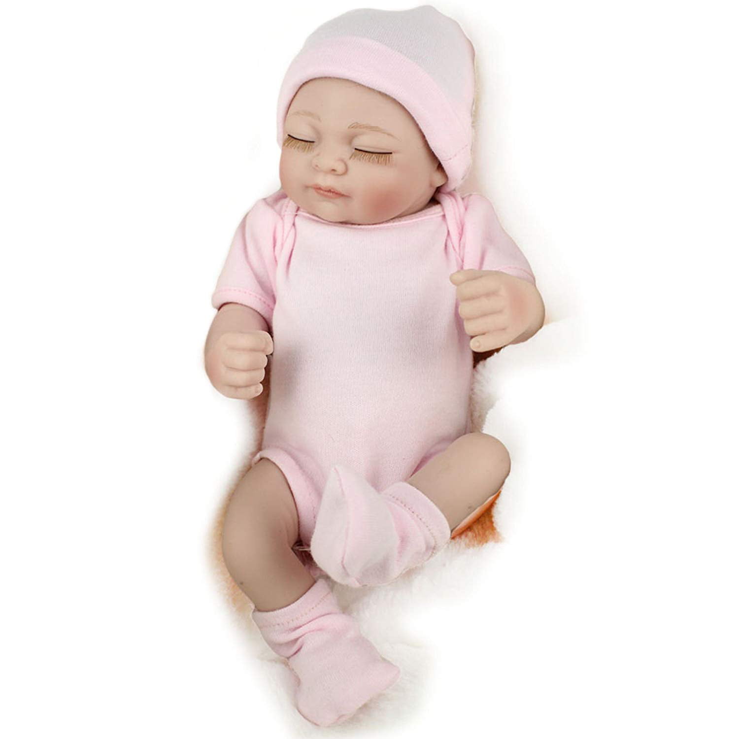 11"Handmade Reborn Newborn Mini Baby Doll Full Soft Silicone Vinyl Bath Girl Toy 