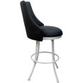 thumbnail image 3 of Melisima Extra Tall 34" Metal Bar Stool - Grey Vinyl - White, 3 of 3