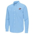 thumbnail image 2 of Men's Antigua Powder Blue Oklahoma City Thunder Ellis Woven Tri-Blend Button-Down Shirt, 2 of 3