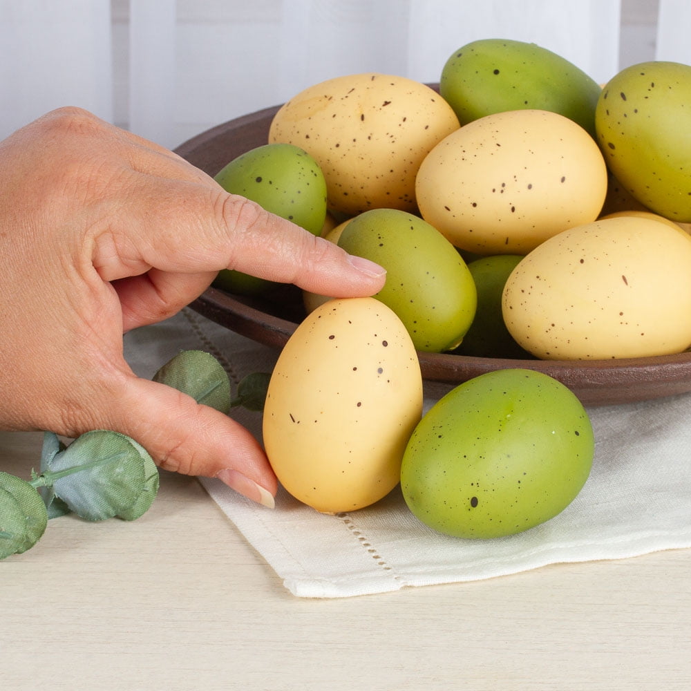 48pc Springtime Green and Yellow Egg Assortment - for Easter/Spring Decor - Factory Direct Craft