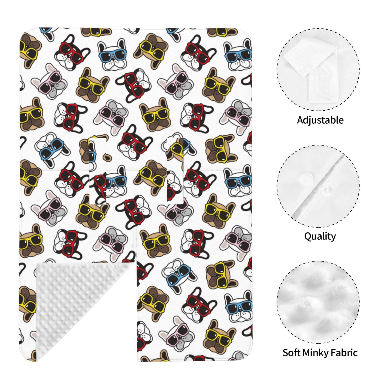 Naloa Bulldog Sunglasses Face Baby Car Seat Cover, Breathable Baby Carrier Cover, Multiuse Baby Carrier Cover & Nursing Breastfeeding Cover