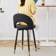 thumbnail image 6 of Modern 360 ° rotatable Bar chair (Set of 2), With PU Upholstered and metal legs for Dining room, Black, 6 of 18