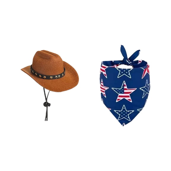 GSKKLQ Porch Goose Cowboy Costume, Hat and Bandana Set for 23 Inch Lawn Decoration, Western Themed Yard Ornament, Seasonal Dress Up