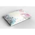 thumbnail image 2 of Ambesonne Floral Pillow Sham 2 Pack, Flower Field Spring Art, 36"x20", Teal Lilac Dried Rose, 2 of 3