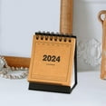 thumbnail image 6 of Colaxi 2024 Calendar Mini Desk Calendar,Portable,Ornaments,Standing Flip Desktop Calendar,Twin Wire Binding Calendar for Home Office Black Cowhide, 6 of 10