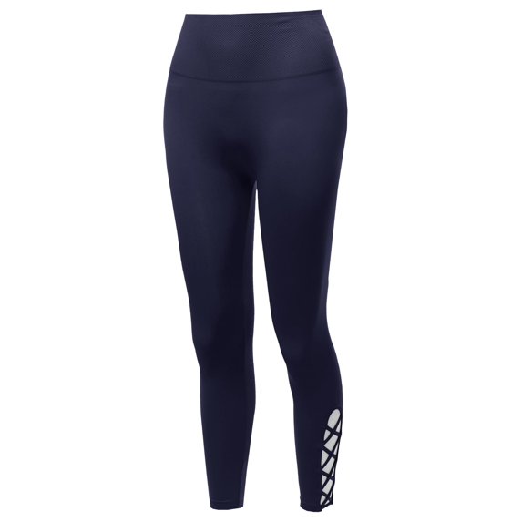 FashionOutfit Women's High Waist Diamond Shape Band Tummy-Control Seamlesss Capri Leggings