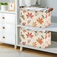 thumbnail image 2 of Yayeee Foldable Storage Basket for Shelves with Handles Set of 2 Waterproof Cloth Bins, Yellow Autumn Leaves, 2 of 7