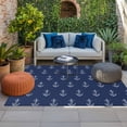 thumbnail image 2 of Navy Blue Anchor Outdoor Rug for Patio/Deck/Porch, Non-Slip Large Area Rug 3 x 5 Ft, Nautical Coastal Summer Ocean Ship Indoor Outdoor Rugs Washable Area Rugs, Reversible Camping Rug Carpet Runner, 2 of 8