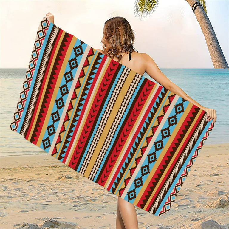 DOMIKING Mexican Talavera Tiles Beach Towels Oversized Microfiber Beach  Towel for Adults Quick Fast Dry Lightweight Big Large Towels Blanket for