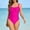 Hot Pink, variant on Women's Swimsuit Set One-Piece Ruffle Edge Square Neck Swimsuit Belly Control Slim Fit Full Coverage Fashionable Beach Surfing Outfits