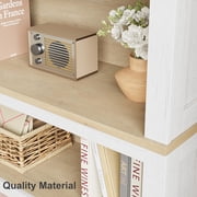 5-Tier Farmhouse Bookshelf, 71 inch Tall Bookcase with Storage & Unique Design & Adjustable Shelf, Wooden Bookshelf for Study Room, Living Room, Home Office, Bedroom
