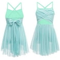 thumbnail image 5 of Kaerm Kids Girls Lyrical Latin Dress Dance Costume Glittery Mesh Camisole Skirt Ballet Leotard Dress Mint Green 16, 5 of 6