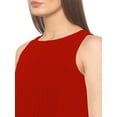 thumbnail image 4 of eloria Women's Georgette Midi Boat Neck Sleevless Pleated Design Summer Dress, Color : Red | Size : XL, 4 of 5