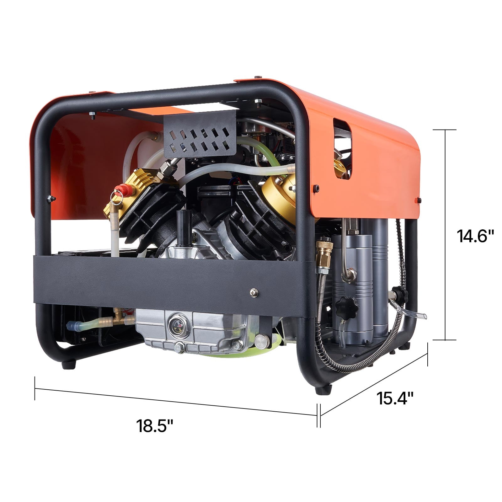KFFKFF High-Pressure PCP Air Compressor, 4500PSI/30Mpa Double Cylinder Unit with Auto-Stop Function, Equipped with Water and Fan Cooling System for Paintball, Air Rifles, and Scuba Tanks