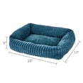 thumbnail image 2 of Vibrant Life Small Flannel Waffle Texture Bolster Cat or Dog Bed, Blue, 17" x 21", 2 of 7