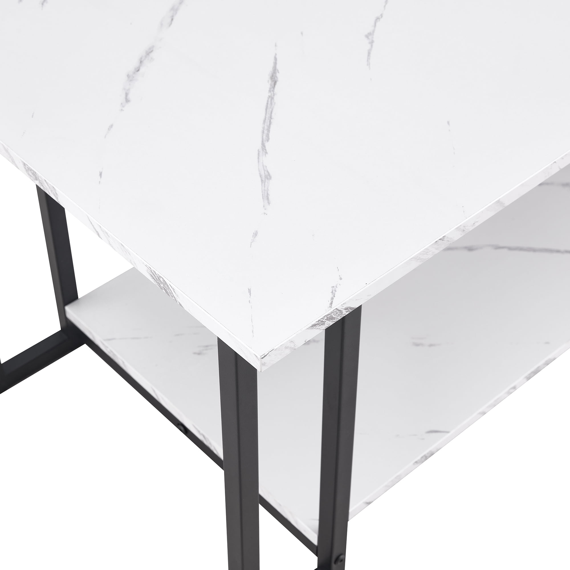 Lowestbest Coffee Table, 2 Layers, for Dining Room, Coffee Shop, Restaurant(White Top, Black Leg) Lowestbest Coffee Table, 2 Layers, for Dining Room, Coffee Shop, Restaurant(White Top, Black Leg)
