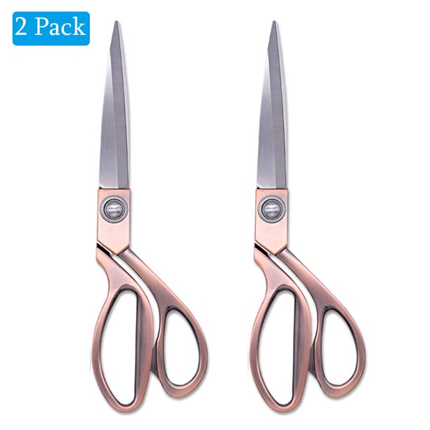 2 Pack Professional Tailor Scissors, Heavy Duty Sewing Scissors for