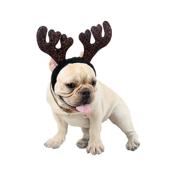Soimiss Pet Antlers Headband Festive Holiday Brown 1Pack