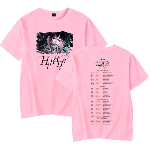 Ado World Tour 2025 T-Shirt Merch Été pour Femmes/hommes Unisexe Col Rond Manches Courtes T-Shirt Cosplay Mode Urbaine