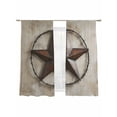 thumbnail image 6 of Texas Star Retro Sheer Curtains for Living Room Bedroom Modern Country Stars Abstract Sheer Curtains 63 Inch Long 2 Panels Set Light Filtering Curtain Window Treatments Drapes for Dining Room, 6 of 6