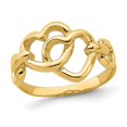 thumbnail image 1 of Bague de Promesse Cœur en Or Jaune 14K Entrelacée, 1 of 4