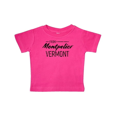 

Inktastic From Montpelier Vermont in Black Distressed Text Gift Baby Boy or Baby Girl T-Shirt