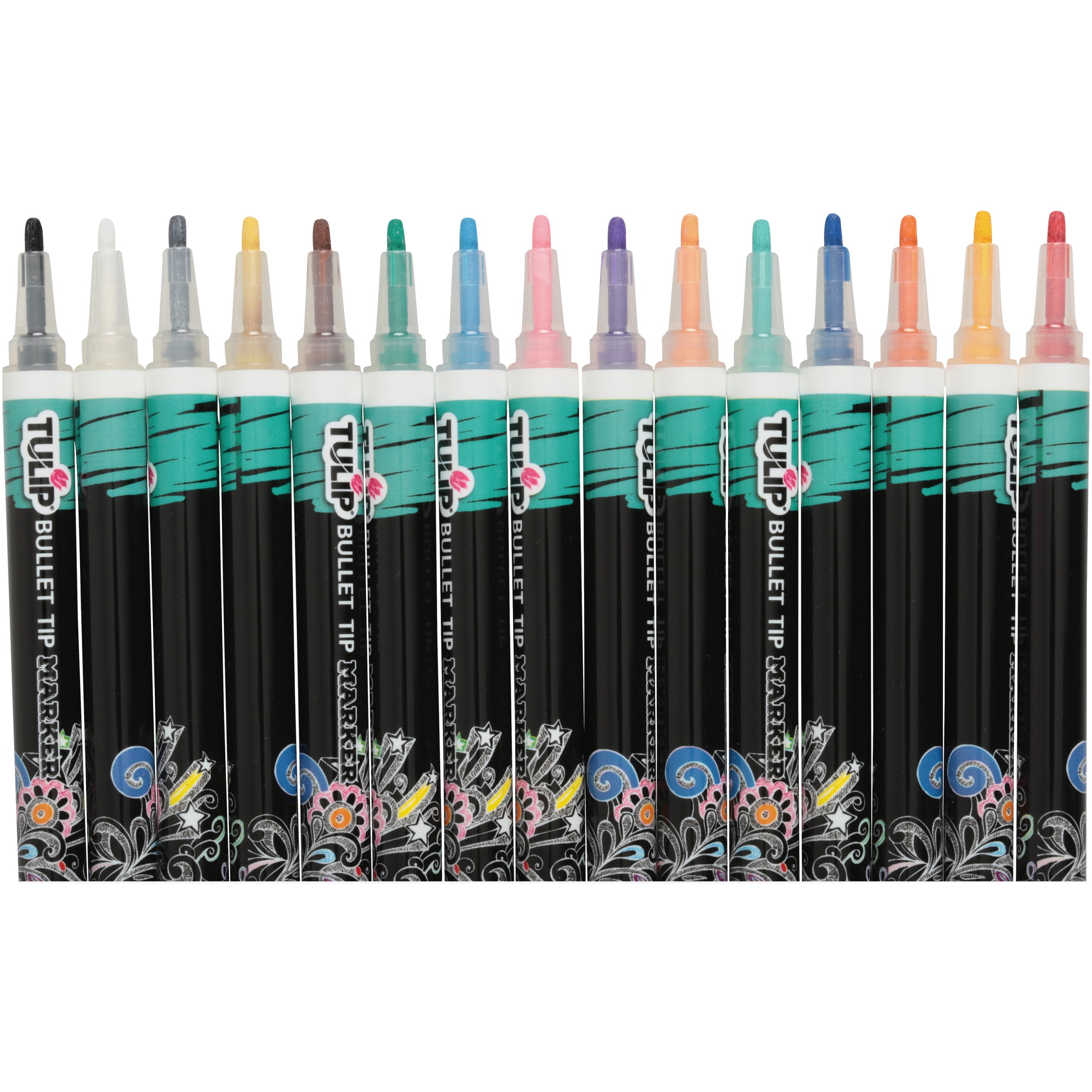 Tulip Bullet-Tip Fabric Paint Markers Rainbow 15 Pack – Tulip