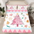 thumbnail image 2 of Manfei Merry Christmas Full Size Sheets,Cute Xmas Tree Bed Sheets,Cartoon Gingerbread Man Sheet Sets For Girl,Breathable Bedroom Decoration,4-Piece, 2 of 7