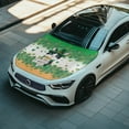 thumbnail image 3 of Uorisanigo Irish Flag Color Green Hat Black Cat Car Hood Cover Universal Car Hood Cover Protector Film Automotive Accessories Car Bonnet Banner for Most Sedans Outdoor Decoration, 3 of 7