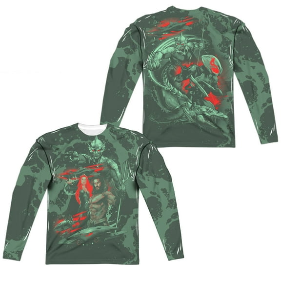 Aquaman Movie - Good And Evil (Front/Back Print) - Regular Fit Long Sleeve Shirt - XX-Large