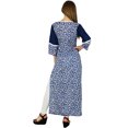 thumbnail image 7 of Bimba Women Blue Rayon Long Straight Kurta Pannel Kurti Formal Ethnic Blouse, 7 of 7