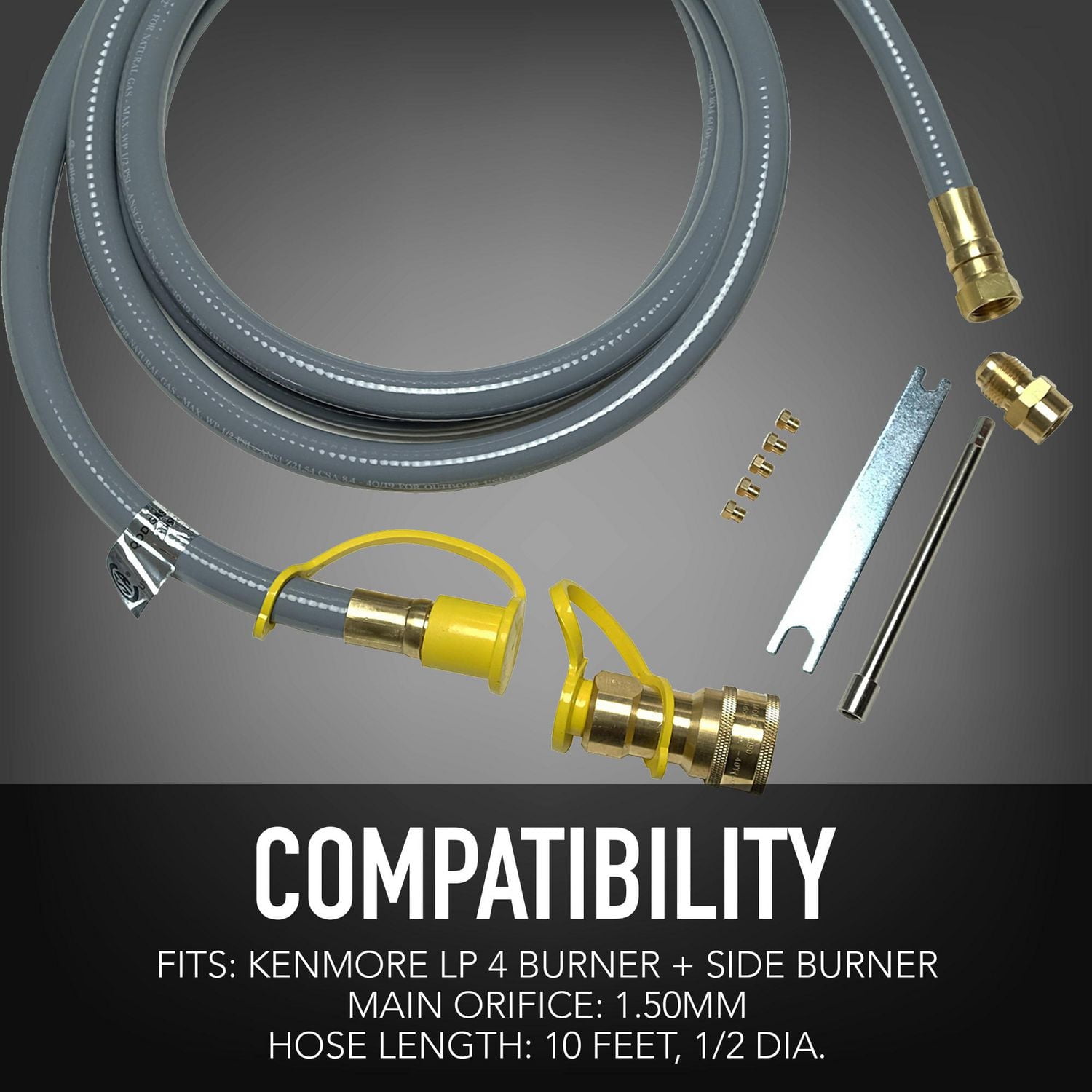 Kenmore Natural Gas Conversion Kit 10 ft  for 4-Burner Grill with Searing Side Burner