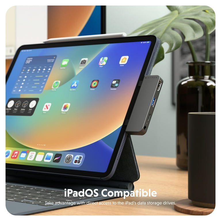 HyperDrive 4-in-1 USB-C Hub for iPad Pro/Air, Gray: Electronics