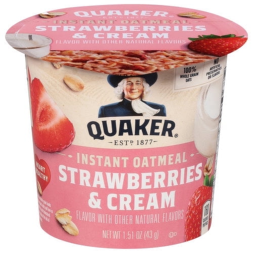 Quaker Instant Oatmeal Cup Strawberries & Cream