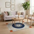 thumbnail image 3 of ODIKA 4'x6' Washable Area Rug Pet Friendly, Non-Shedding Entrance Abstract Inspired Radiating Ring Circle Round Circular for Bedroom, Reading Nook, 3 of 7