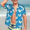thumbnail image 3 of Haiem Cartoon Chicken Printed Hawaiian Shirt for Men - Men’s Casual Beach Summer Shirts - Stretch Fabric with Modern Fit-Medium, 3 of 7