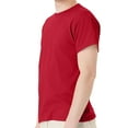 thumbnail image 3 of Hanes EcoSmart Men's Short Sleeve T-Shirt, Crewneck Classic Fit Tee, Cotton-Poly, Deep Red, XL, 3 of 5