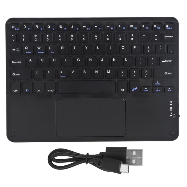 Clavier Bluetooth Sans Fil Tactile Multifonction Accessoires Informatiques Externes Capuchon Carré 10 Po (Noir)