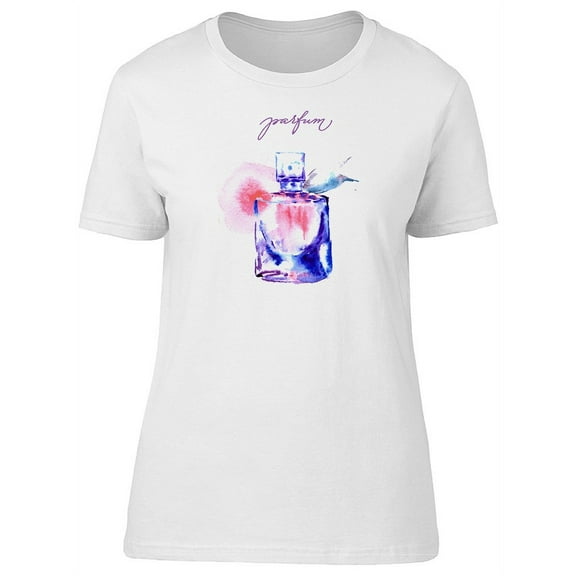 Blue Beautiful Perfume Bottle T-Shirt Women -Image by Shutterstock, Female x-Large