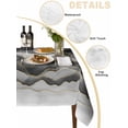 thumbnail image 2 of Black Grey Ombre Table Cloth, Modern Moire Abstract Art Luxury Waterproof Tablecloth for Rectangle Tables, Reusable Washable Fabric Table Cover for Restaurant Kitchen Dining Tables 52"x70", 2 of 6