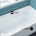 thumbnail image 2 of Voltaire 54 x 30 Skirted Left Drain Soaking Apron Bathtub in Glossy White with Integrated Overflow and Armrest, Drain Included, 2 of 8