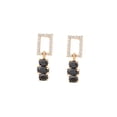 thumbnail image 1 of Aretes Colgantes Fiesta Dama Swarovski y Onix Oro 14K Lam dorado Unitalla, 1 of 7