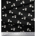thumbnail image 2 of Soimoi Black Japan Crepe Satin Fabric Floral Girl Bicycle Transport Print Fabric by Yard 44 Inch Wide, 2 of 3