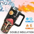 thumbnail image 3 of Mushroom Tumbler with Handle and Straw 40 oz Gothic Mushroom Coffee Travel Mug Insulated Cup Mushroom Stuff Gifts for Women for Halloween Goth Decor, 3 of 6