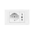 thumbnail image 1 of White Italy Chile Outlet with USB Smart Type-c Fast Charging,Dual USB Wall Socket Chile Plugs Plastic Panel Light Switch Sat TV, 1 of 5