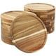 thumbnail image 2 of 20 platos de madera de acacia, platos redondos de madera de 7,9 pulgadas, bandejas naturales para servir, platos rústicos para postre, aperitivos, sándwich, vajilla ligera, 2 of 6