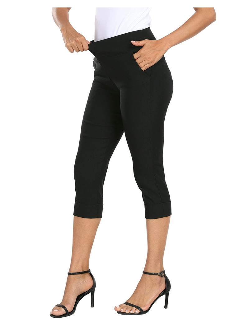 HDE, Women's Pull On Cropped Pants, 19