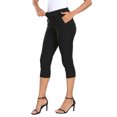 thumbnail image 5 of HDE Women's Pull On Capri 19" Inseam Cropped Pants with Pockets Black S, 5 of 6