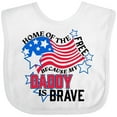 thumbnail image 3 of Inktastic Home of the Free Because My Daddy is Brave Boys or Girls Baby Bib, 3 of 4