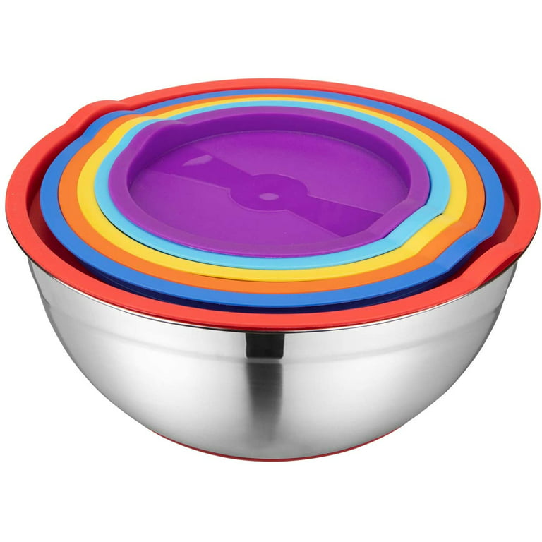 6 Pack Large Plastic Mixing Bowl Set, YIHONG Colorful Serving Bowls for  Kitchen, Assorted Sizes